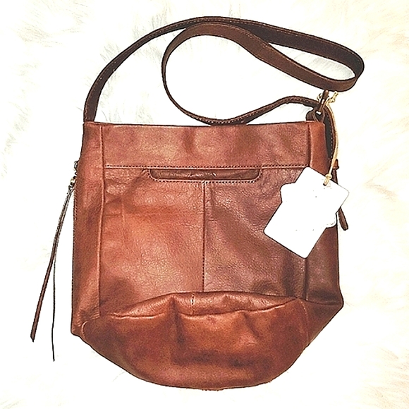 NWT HOBO 'Kharma' Chestnut Mixed Leathers Shoulder Bag - Picture 5 of 8